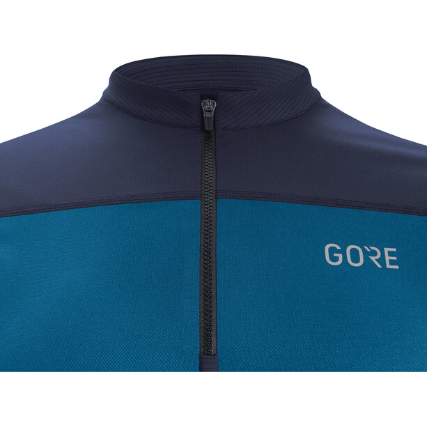 GOREWEAR C3 Koszulka rowerowa z zamkiem błyskawicznym Mężczyźni, niebieski/czarny
