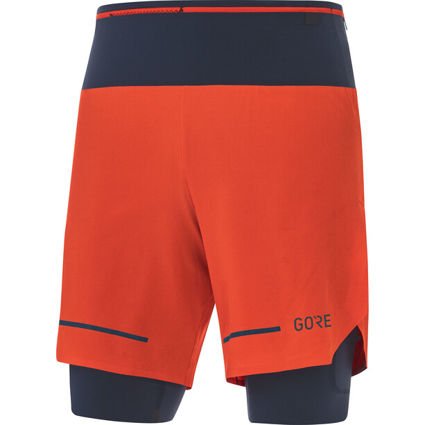GOREWEAR Ultimate 2in1 Shorts Heren, oranje/blauw