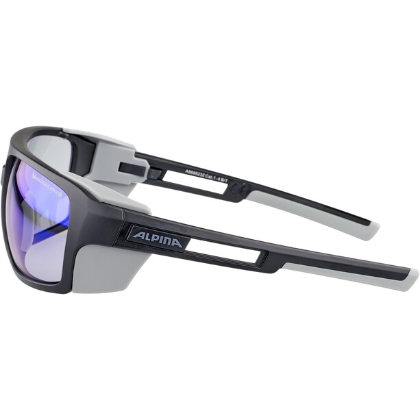 Alpina Skywalsh VLM+ Glasses black grey matt/blue mirror