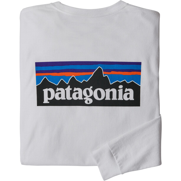 Patagonia P-6 Logo Langarm Responsibili-Tee Herren weiß