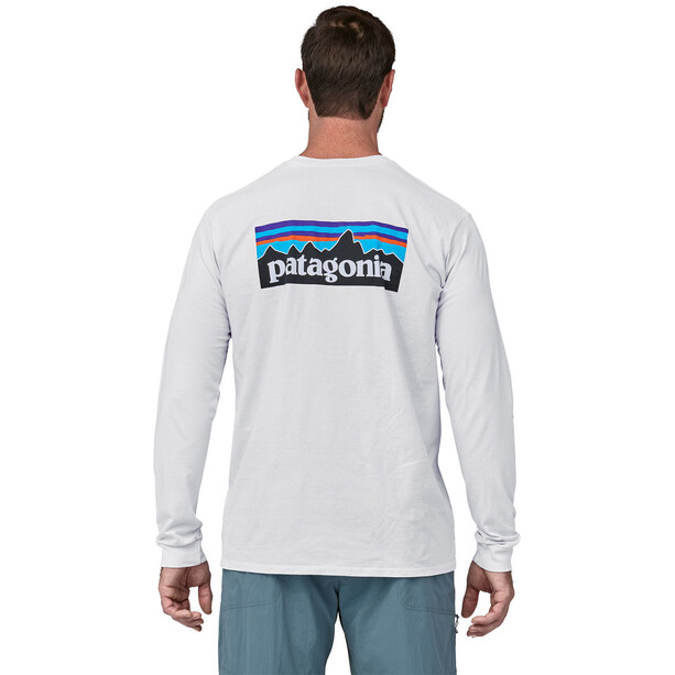 Patagonia P-6 Logo T-shirt Responsibili à manches longues Homme, blanc