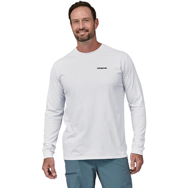Patagonia P-6 Logo Camiseta LS Responsibili Hombre, blanco