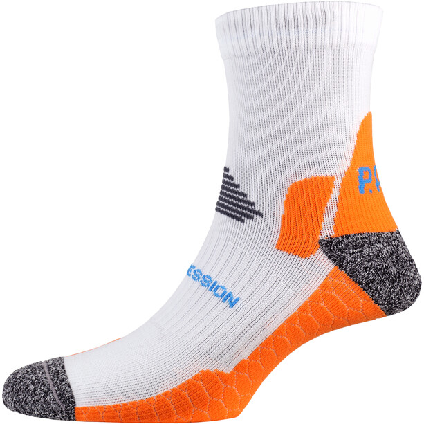 P.A.C. RN 6.0 Running Pro Mid Compression Socks Men, blanco/naranja