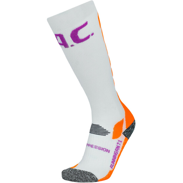 P.A.C. RN 7.1 Running Pro Compression Socks Women, blanco/naranja