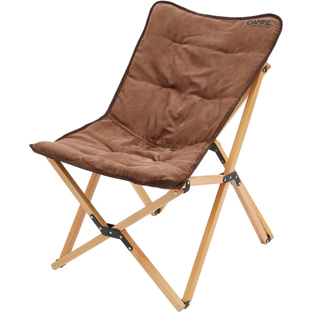 CAMPZ Beech Wood Folding Chair Set with Cover, marrón
