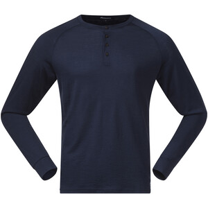 Bergans Lysebu Henley Camisa de manga larga de lana Hombre, azul azul