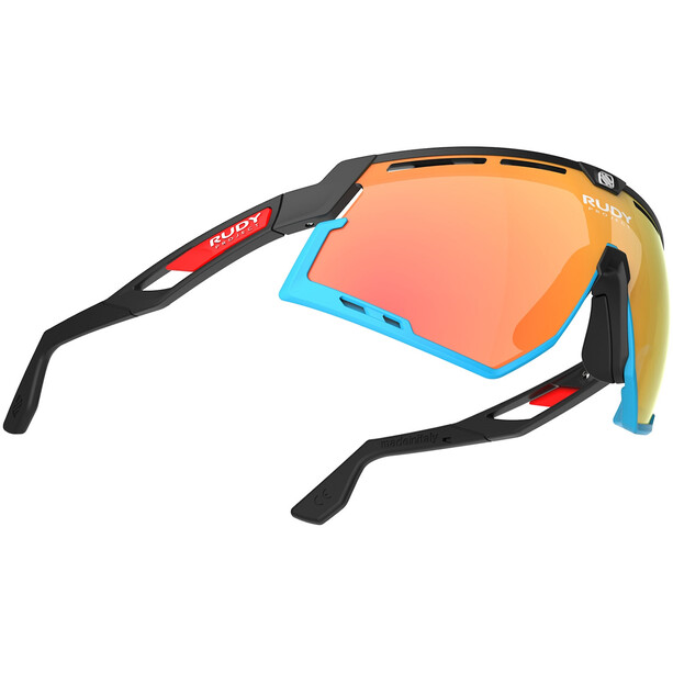Rudy Project Defender Glasses black matte/azur/multilaser orange racing