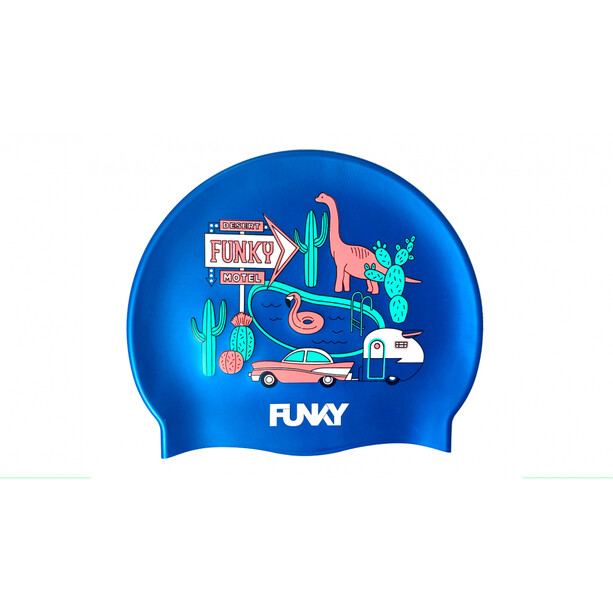 Funky Trunks Silicone Swimming Cap Men, bleu/Multicolore