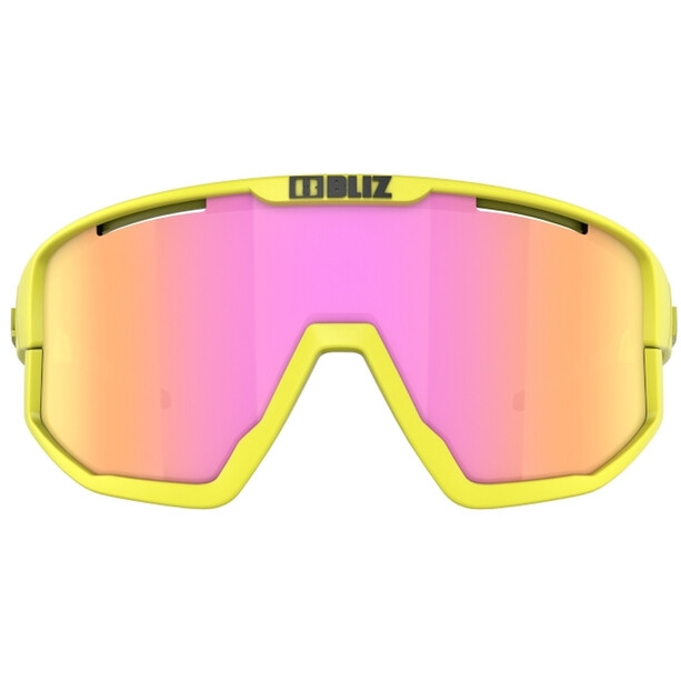 Bliz Fusion Glasses matt neon yellow/brown with purple multi