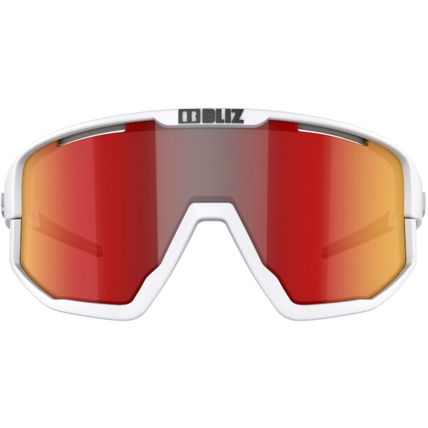 Bliz Fusion Glasses matt white/smoke with red multi