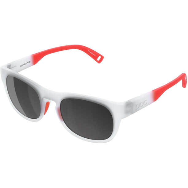 POC Evolve Sunglasses Kids transparant crystal/fluorescent orange/equalizer grey