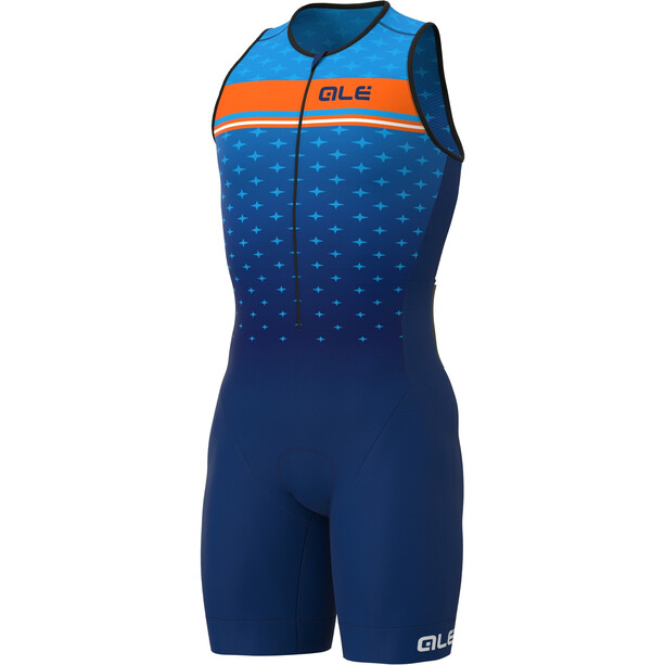 Alé Cycling Stars Ärmelloser Triathlon Skinsuit Lang Herren blau/orange