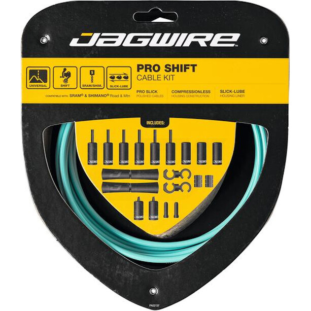 Jagwire 2X Pro Shift Linka przerzutki - zestaw, turkusowy