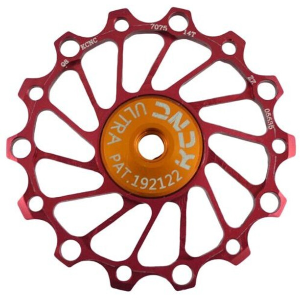 KCNC Jockey Wheel Pulegge cuscinetto stretto largo 14T SS, rosso