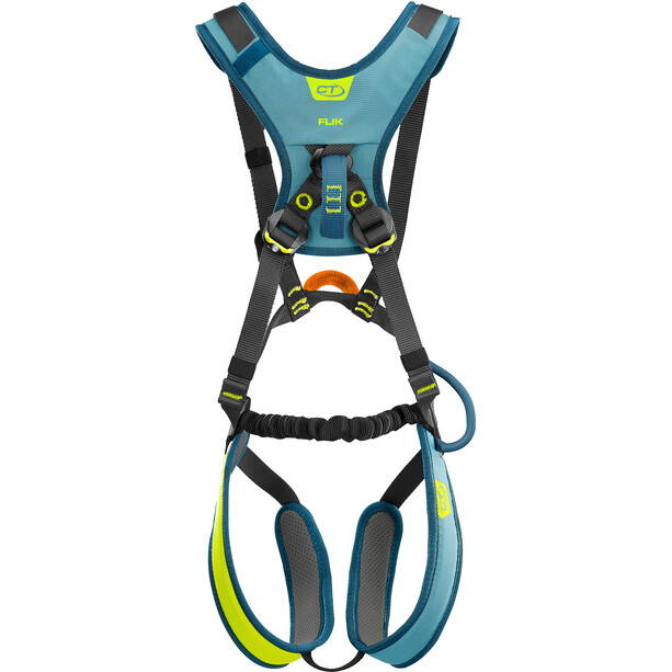 Climbing Technology Flik Harness 95-135cm Kids, blauw/groen
