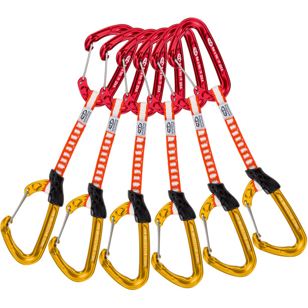 Climbing Technology Fly-Weight Evo Set de dégaines 10mm 12cm 6-Pack, rouge/jaune