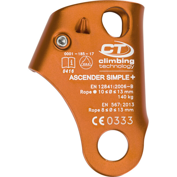 Climbing Technology Simple + Klatreklemme, orange