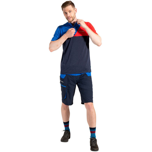 VAUDE Tremalzo IV T-shirt Heren, blauw/rood