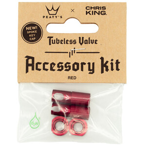 Peaty's X Chris King MK2 Zubehör Set für Tubeless Ventile rot rot