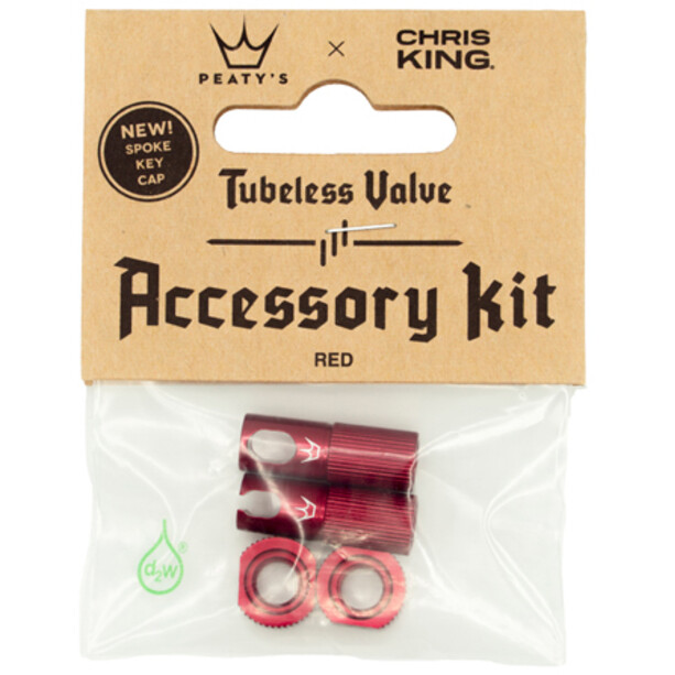Peaty's X Chris King MK2 Tarvikesarja Tubeless -venttiileille, punainen