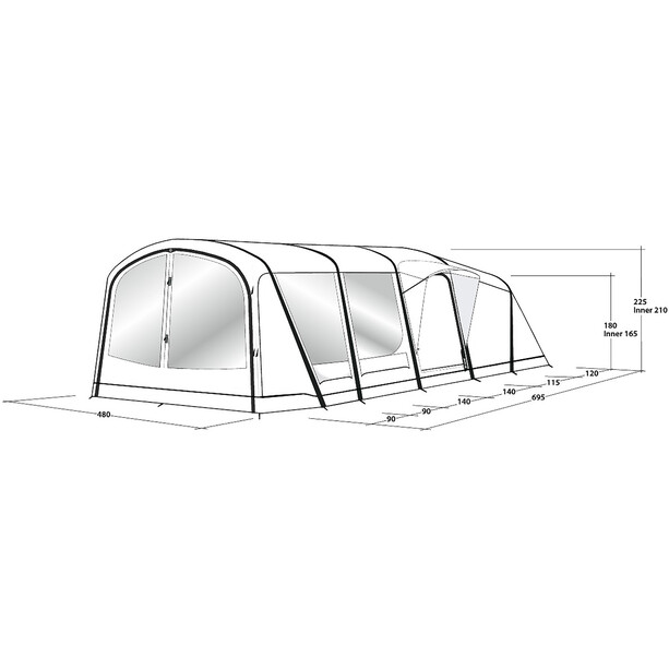 Outwell Sundale 7PA Tent, oliwkowy