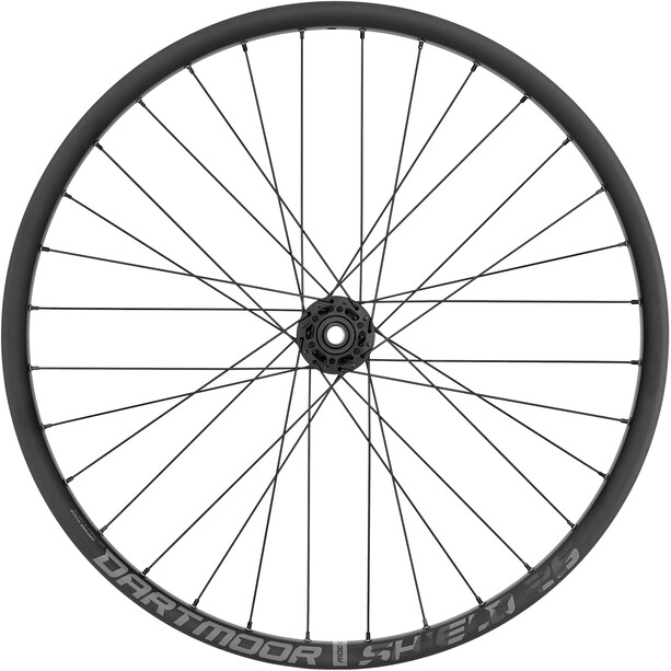 DARTMOOR Shield Front Wheel 26" 100x15/110x20mm black anodized