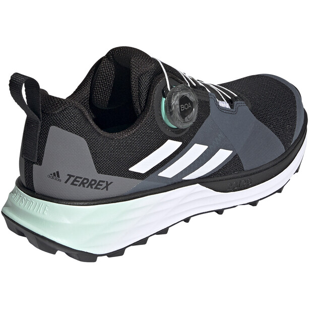 adidas TERREX Two Boa Trail Running Shoes Women core black/crystal white/acid mint