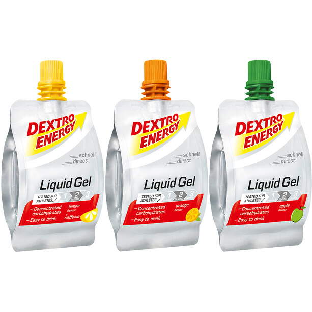 Dextro Energy Liquid Gel Box Running 18 x 60ml Zitrone/Orange/Apfel