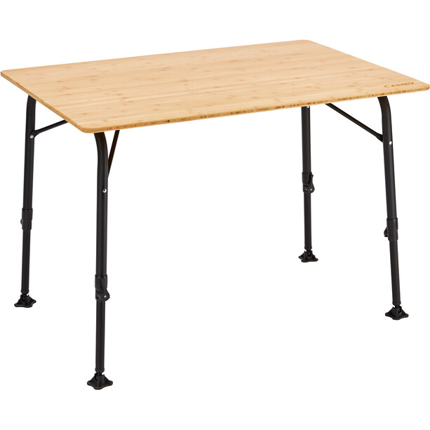 CAMPZ Premium Bamboo Table 100x70x70cm, beige/negro