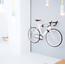 PARAX D-Rack Supporto da muro per bicicletta alluminio con frontale in legno, argento/marrone