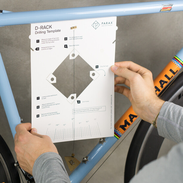 PARAX D-Rack Fahrrad Wandhalterung Aluminium mit Holzfront silber/braun
