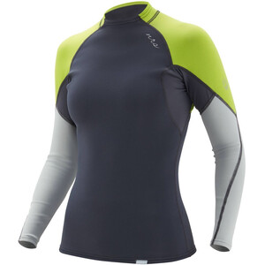 NRS HydroSkin 0.5 Long Sleeve Shirt Women, harmaa/vihreä harmaa/vihreä