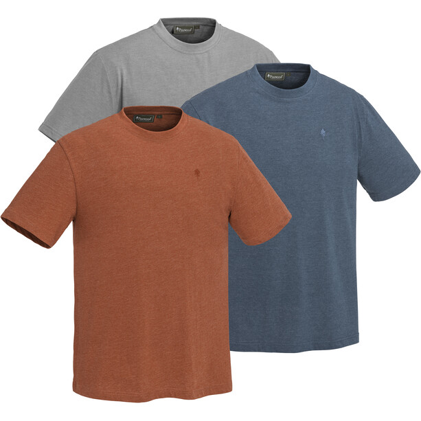 Pinewood Outdoor T-Shirt 3er Pack Herren blau/rot