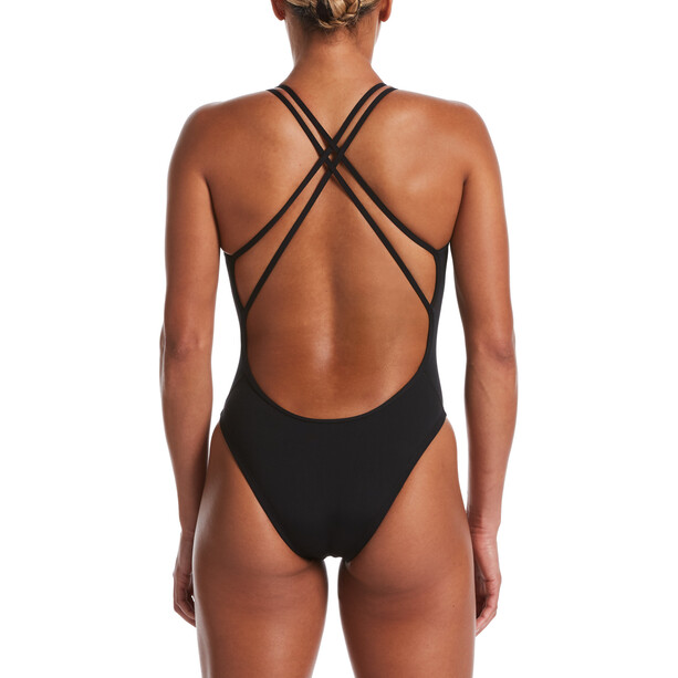 Nike Swim Hydrastrong Solids Spiderback ééndelig badpak Dames, zwart