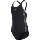 Nike Swim Logo Tape Bañador de una pieza Fastback Niñas, negro