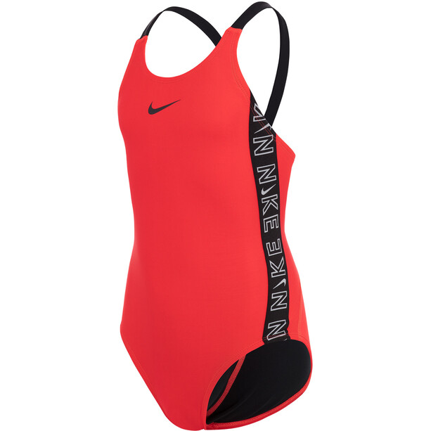 Nike Swim Logo Tape Maillot de bain une pièce Fastback Fille, rouge