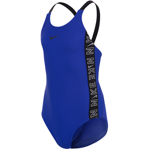 Nike Swim Logo Tape Fastback One Piece Swimsuit Dziewczynki, niebieski