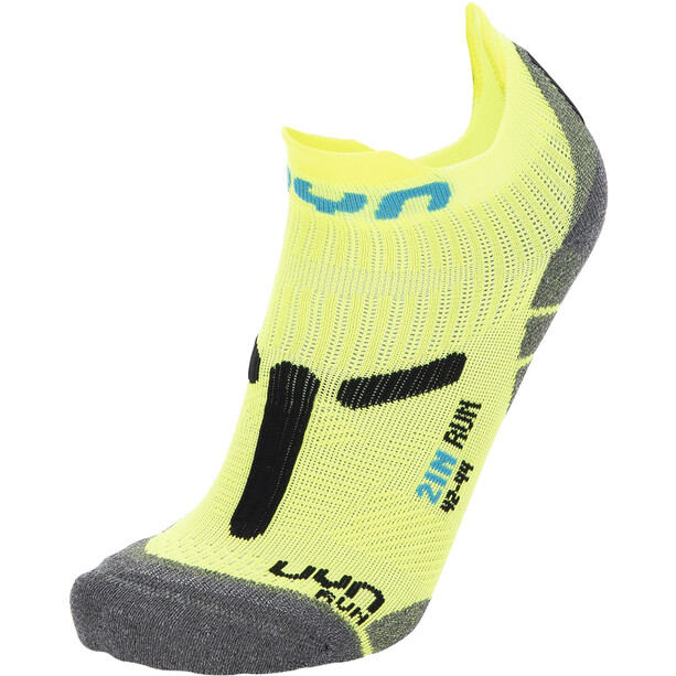 UYN 2" Running Socks Heren, geel/zwart