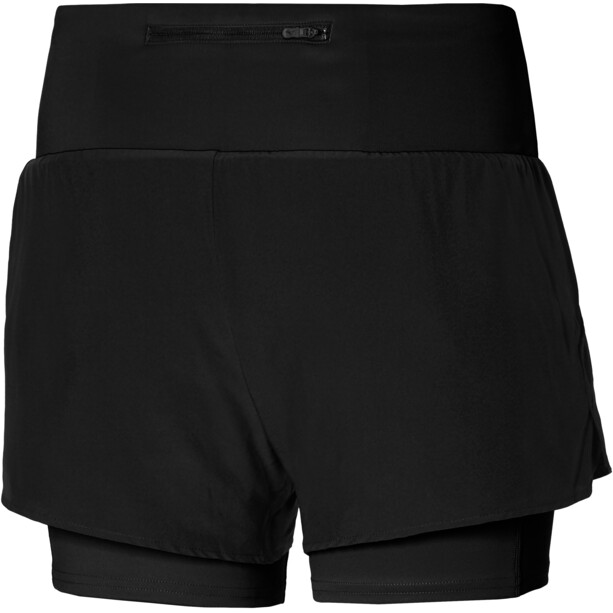 Mizuno 4.5 Pantalones cortos 2en1 Mujer, negro