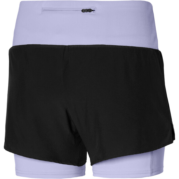 Mizuno 4.5 2in1 Shorts Dames, zwart/violet