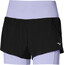 Mizuno 4.5 Shorts 2 En 1 Femme, noir/violet