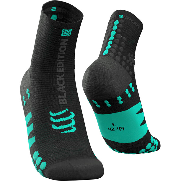 Compressport Pro Racing v3.0 Run High Socks Black Edition 2021 svart