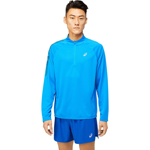 asics Icon Sweat-shirt à manches longues demi-zip Homme, turquoise