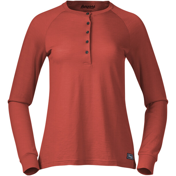Bergans Lysebu Henley Shirt aus Wolle Damen orange