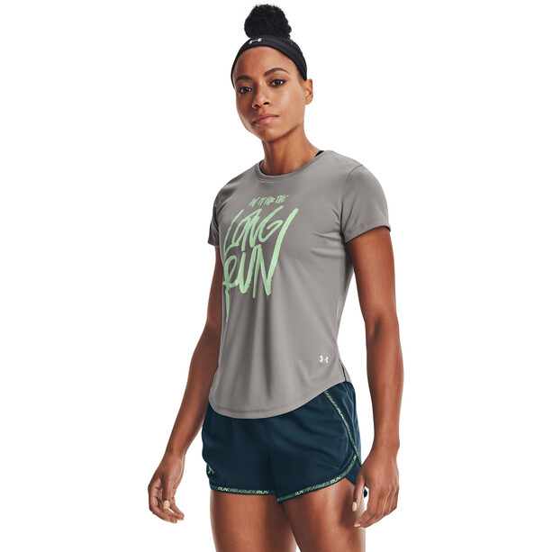 Under Armour Long Run Graphic T-shirt manches courtes Femme, gris