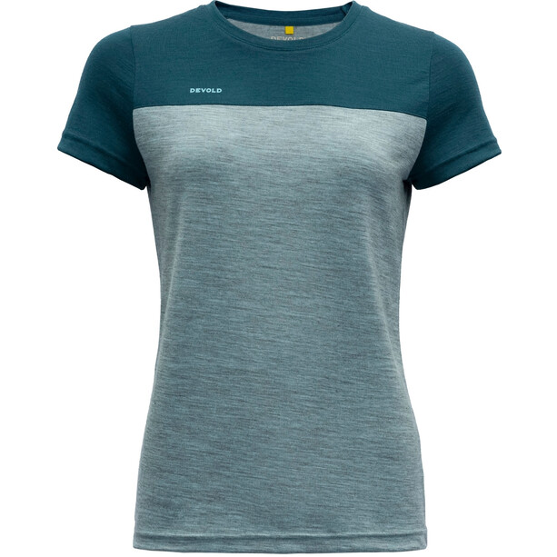 Devold Norang T-shirt manches courtes Femme, Bleu pétrole