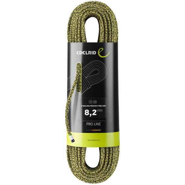 Edelrid Starling Protect Pro Dry Corde 8,2mm x 60m, jaune/noir