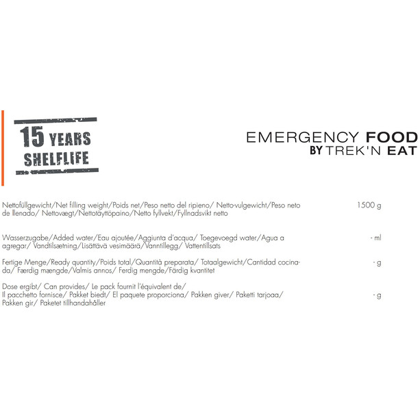 Trek'n Eat Emergency Food Boîte 1500g, Himalaya Salt