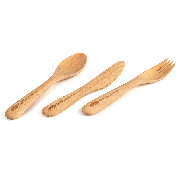 GSI Rakau Cutlery Set 3 Pieces brun
