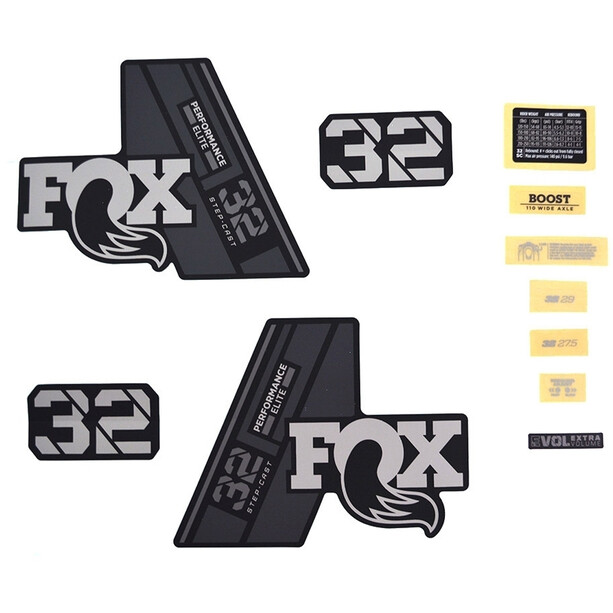 Fox Racing Shox Decal Kit 32 SC P-SE Svart/Grå